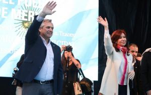 La fórmula Fernandez/Fernandez, con la ex presidente Cristina y sus votos