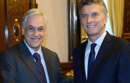 Piñera sostuvo que “sin duda este acuerdo abre un mundo de oportunidades de crecimiento y desarrollo para Argentina y el Mercosur”. 