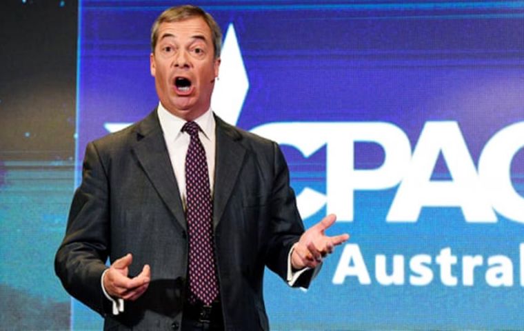 Las declaraciones de Farage se produjeron en el contexto de una conferencia sobre el conservadurismo político en Sidney este sábado a la que no asistieron los medios.(EPA)