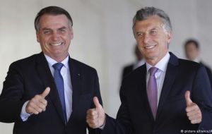 Bolsonaro proclamó en varias ocasiones su apoyo a Macri y expresó su preocupación por la posibilidad que Cristina Kirchner vuelva al poder.