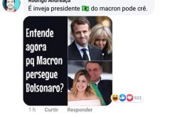 El sábado se publicó en Facebook un montaje fotográfico de las dos parejas junto a la pregunta: “¿Ahora entiendes por qué Macron persigue a Bolsonaro?”
