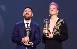 Lionel Messi y Megan Rapinoe en la entrega de los premios The Best 2019
