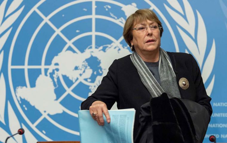  “Esta situación no será resuelta por medio de la fuerza y la represión, expresó Bachelet”