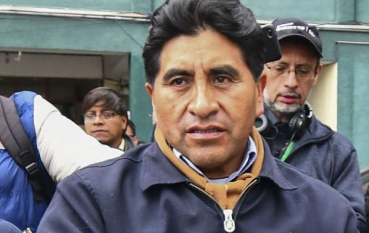 César Cocarico fue ministro de Desarrollo Rural y Tierras desde el 31 de agosto de 2015 hasta el 10 de noviembre pasado, cuando Morales renunció