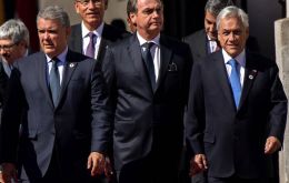 Se trata de los presidentes de Colombia, Iván Duque; de Brasil, Jair Bolsonaro; de Chile, Sebastián Piñera; y de Paraguay, Mario Abdo Benítez