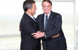 Massa fue invitado al Palacio del Planalto por el presidente Bolsonaro, luego de cumplir con una agenda institucional en el Congreso de Brasil