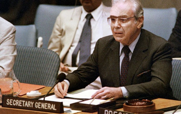 Pérez de Cuéllar, quien había cumplido 100 años el 19 de enero pasado, ostentó el cargo de secretario general de la ONU entre enero de 1982 y diciembre de 1991