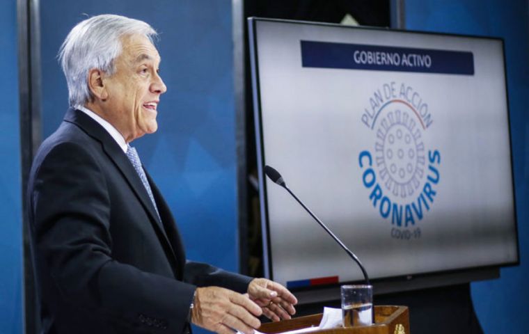 Piñera hizo el anuncio en cadena nacional, en la que aseguró que “entramos en una nueva etapa” de la crisis sanitaria y en la que dio a conocer nuevos mecanismos