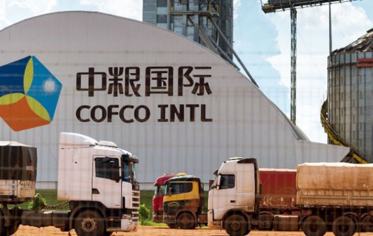 La china Cofco concentró 15% de ventas totales con 14,2 millones de toneladas, seguida por Cargill, con casi 11,9 millones de toneladas o un 12% del volumen total
