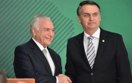 Invité para ser como mi enviado especial a Líbano al señor Michel Temer, hijo de libaneses y ex presidente de Brasil, anunció Bolsonaro