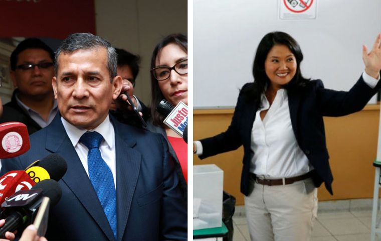 Entre los candidatos a la Presidencia se destacan Humala, por su Partido Nacionalista Peruano (PNP), y Keiko Fujimori por Fuerza Popular 