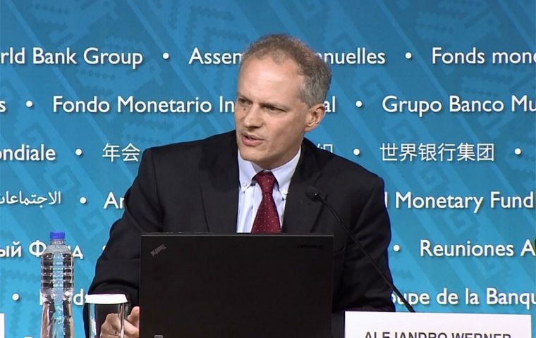 Alejandro Werner, director para las Américas del FMI advirtió que “la plena recuperación está aún muy distante”, pese a una mejora en las estimaciones