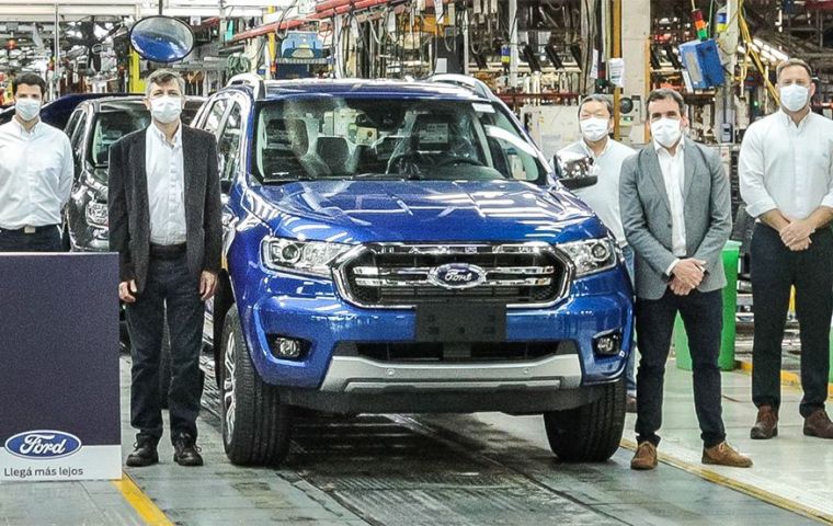 La camioneta Ford Ranger se exporta a otros países de América Latina