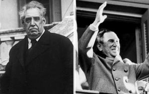 José Batlle y Ordóñez fue influenciado por el sistema francés mientras que Juan Domingo Perón basó su doctrina en el nazismo y el fascismo