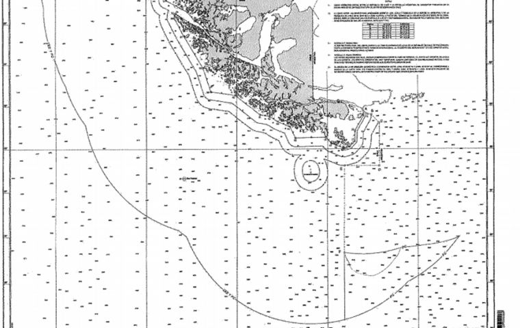 Detalle de la zona en disputa al sur de Cabo de Hornos 