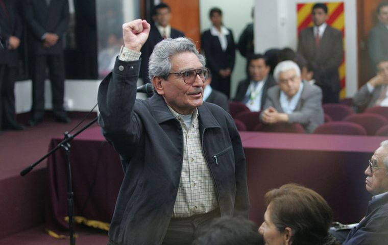 Guzmán fue capturado en Lima en 1992 y desde entonces estuvo preso