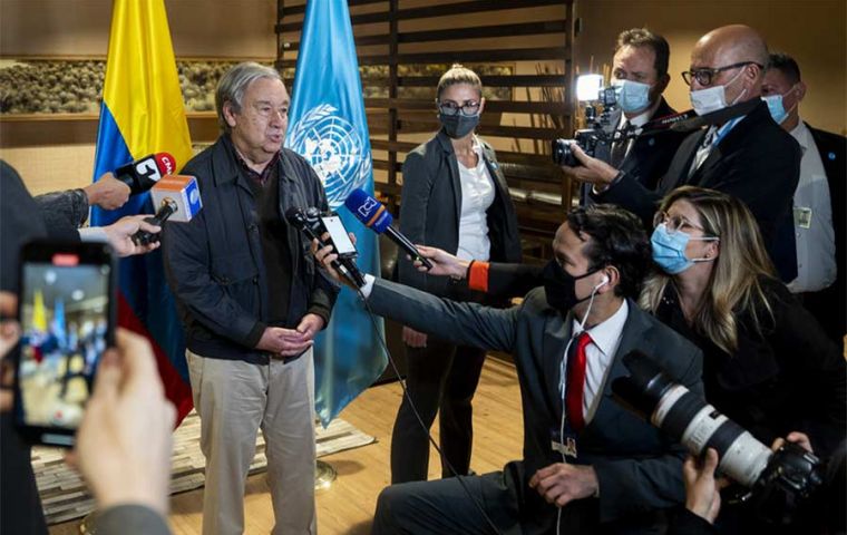 Es la primera visita de campo internacional de Guterres posterior a la COVID-19