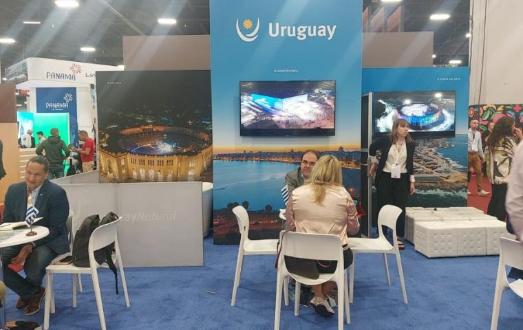 Uruguay contó con un stand de 28 metros cuadrados con espacios para reuniones privadas y de grupos y operadores participantes.