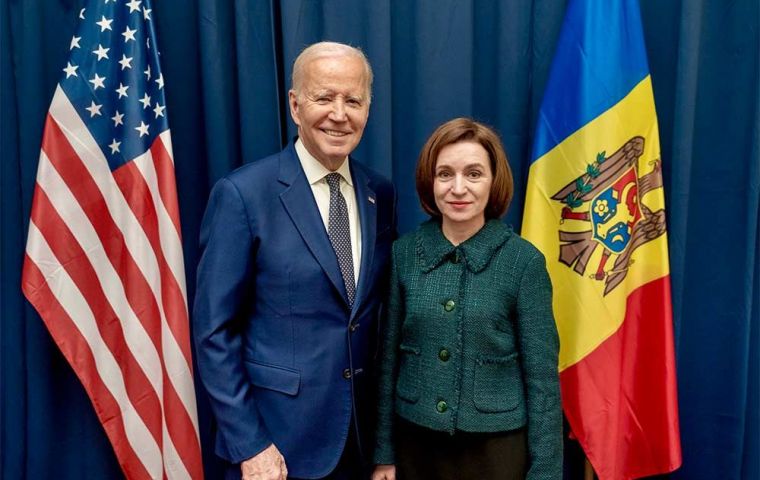 Biden ratificó el martes el apoyo de Estados Unidos a Moldavia durante una reunión con la Presidenta Sandu