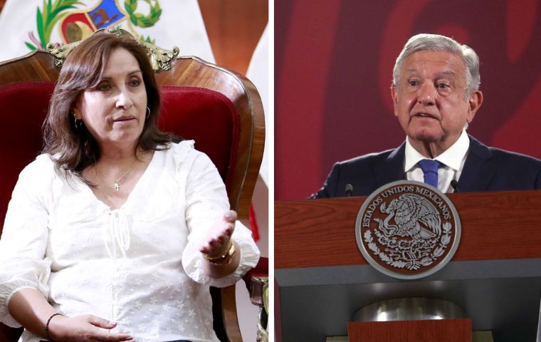 “Las relaciones diplomáticas entre Perú y México se mantienen formalmente a nivel de encargados de negocios”, dijo Boluarte