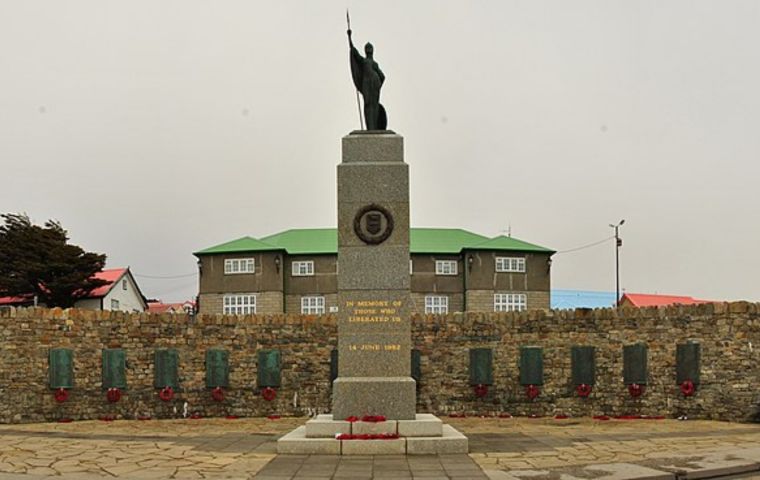 El Monumento a la Liberación de las Islas Falkland en Stanley 